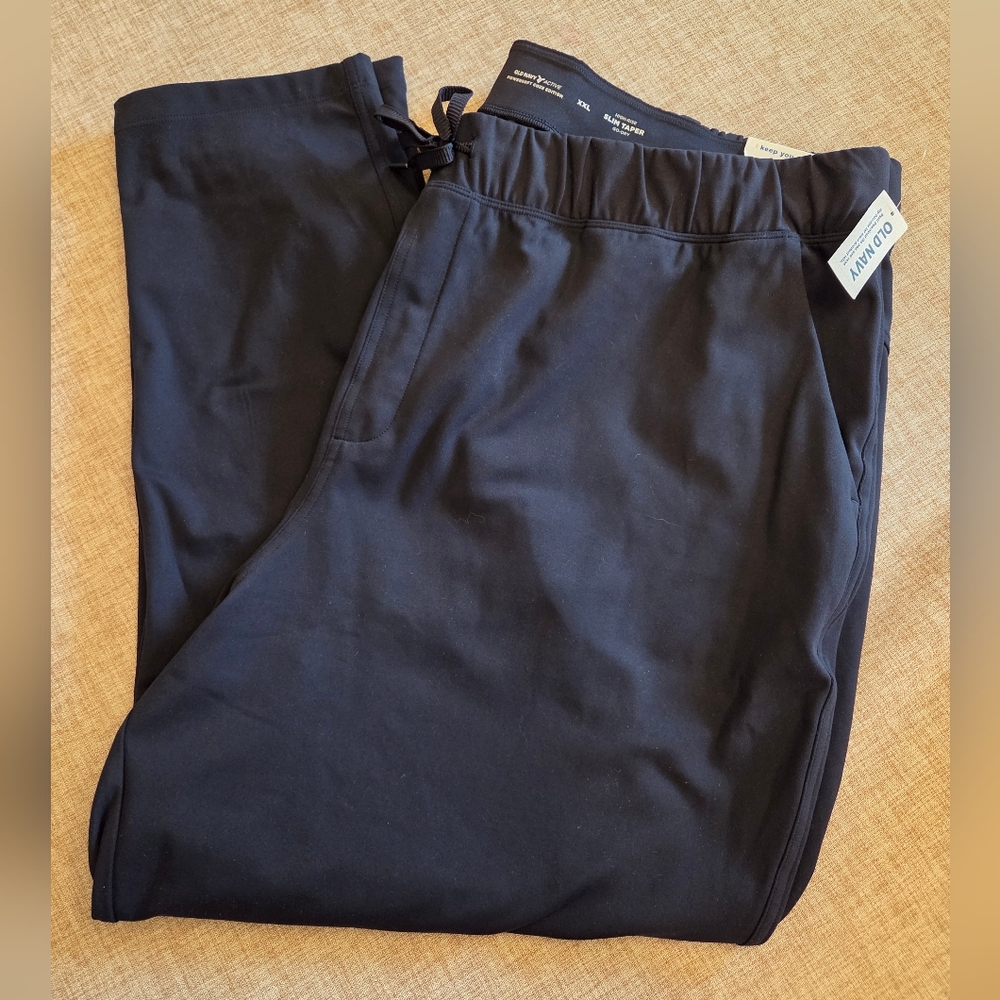 XXL Old Navy Active Powersoft Coze High-Rise Slim Taper Go-Dry Pants, Navy Blue